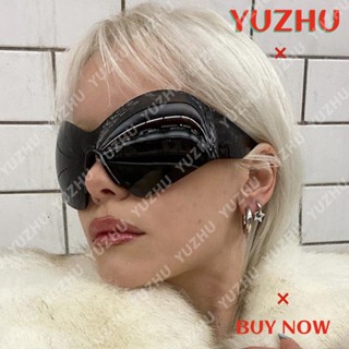 (YUZHU) Óculos De Sol Europeus E Americanos De Uma Só Peça Homens Futuristas Y2K Sem Moldura Mulheres