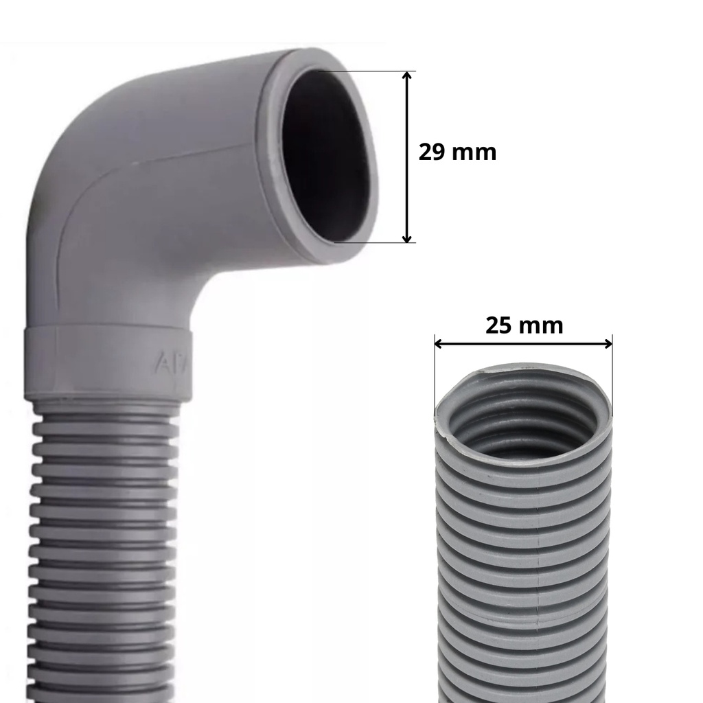 Mangueira Entrada + Saida Água Máquina De Lavar Universal 3m Metros Cinza + Fita Veda Rosca