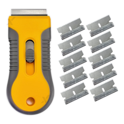 Raspador Ratinho Plastico + 10 Laminas Limpa Vidro Insulfilm Envelopamento