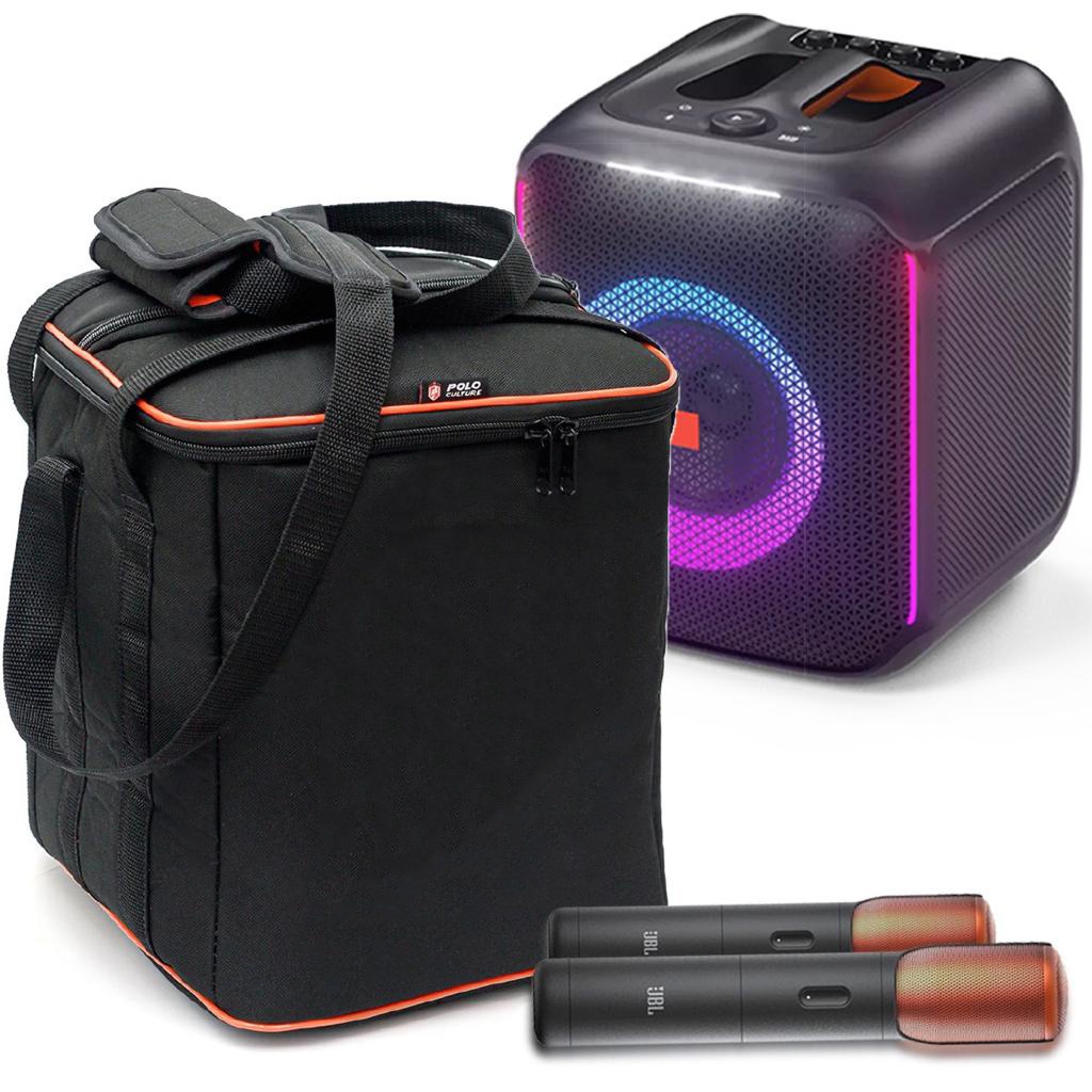 Case Bolsa Bag Compatível Com Jbl PartyBox Encore Com Bolso para Microfones
