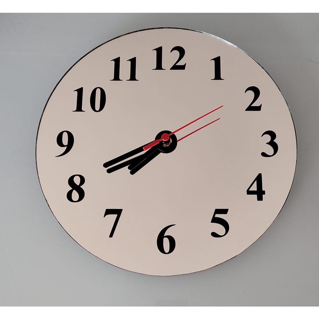 Relógio de Parede Decorativo 30 Cm Silencioso De Espelho de Vidro