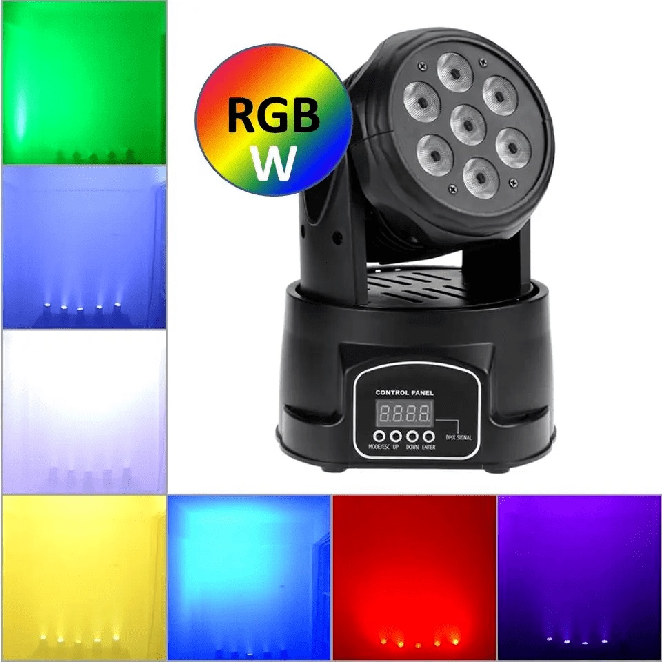 Canhão Moving Head 7 Led Efeito Rgbw Iluminação Profissional LK293