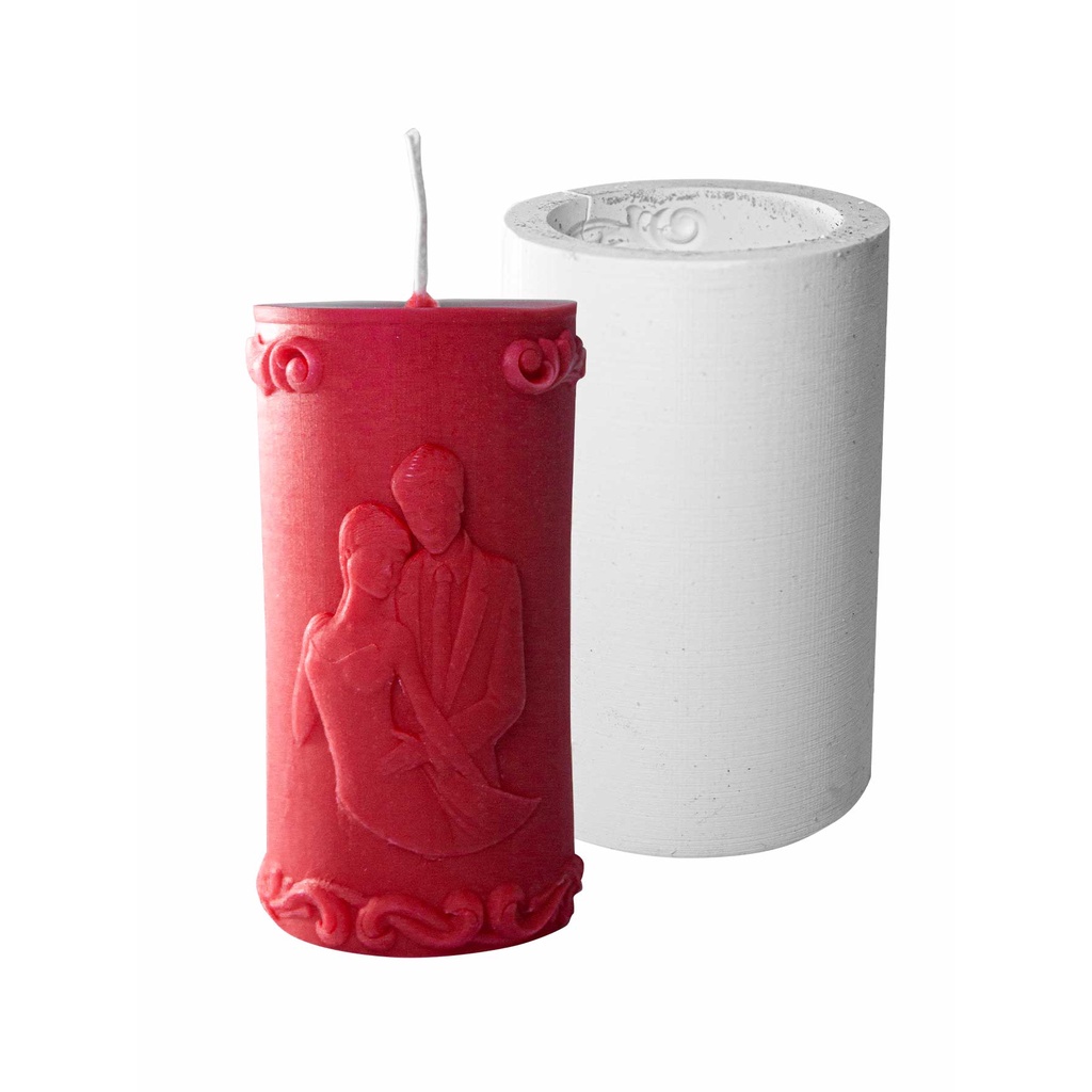 Forma de Silicone Vela Cilíndrica Casal