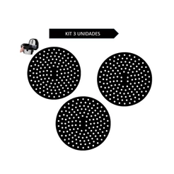 Kit 3 Tapete Redondo Silicone airfryer Universal Fritadeira