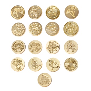 Cabeça de cobre selo cera selo selo cabeça flor fogo pintura alça de madeira conjunto para o convite de casamento assinatura selo de presente em Oferta na Shopee