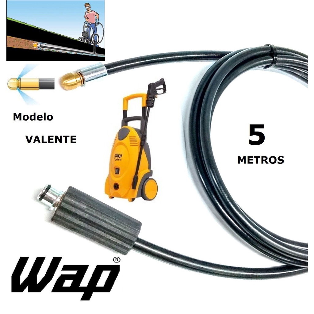 Mangueira desentupidora de tubulação WAP - 5 Metros - Wap VALENTE
