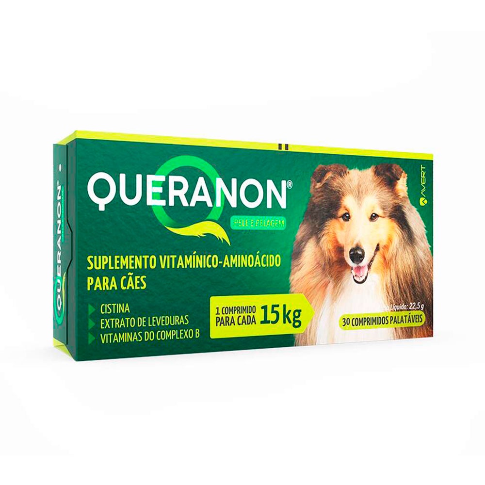 Suplemento Vitamínico Avert Queranon 30 Comprimidos para Cães 15kg - Pets