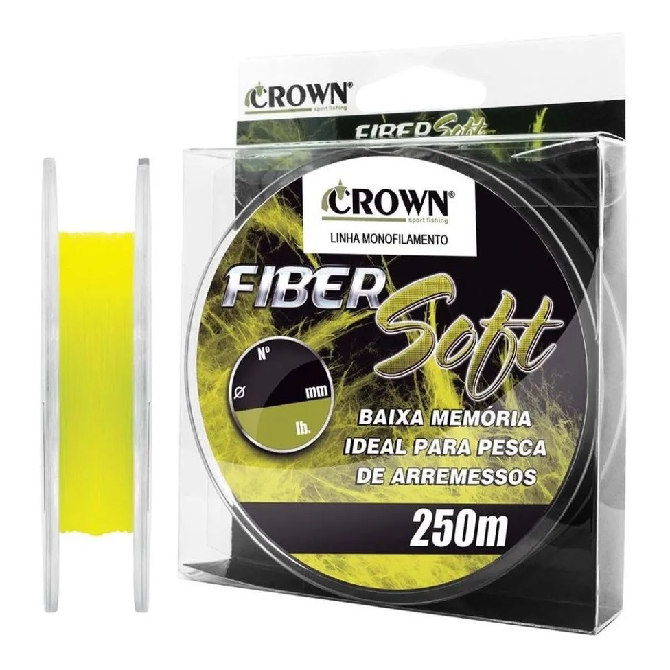 LINHA MONOFILAMENTO FIBER SOFT YELLOW 0,28MM 16LB 250 METROS
