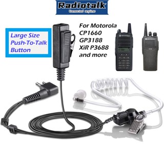 Fones De Ouvido Para Walkie Talkies Motorola Com Microfone Fone Tubo Acústico De 2 Pinos PPT De Tamanho Grande CP1660 GP3188 XiR P3688 MagOne