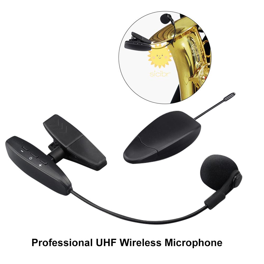 Microfone De Latão Sem Fio UHF Profissional Receptor E Transmissor Para Saxofone Trompete Trombone Clarinete Francês