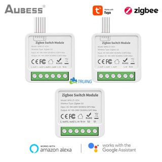 Tuya Smart Zigbee Light Switch Module 2/3/4 Módulo De Interruptor De Luz Inteligente Disjuntor De Automação De Gangues DIY Breaker 2 Maneiras De Controle Trabalho Com Alexa Google Home