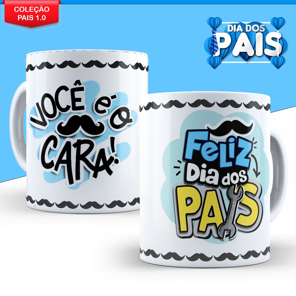 Caneca Dia dos Pais Pai Lembrancinha Personalizado Presente Padrasto Avô Avo Xicara Porcelana Cesta 325ml