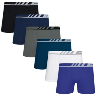Kit com 6 Cuecas Boxer Microfibra sem Costura Lupo