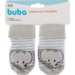 Meias Antiderrapante Com Chocalho Elefantinho 12730 Buba