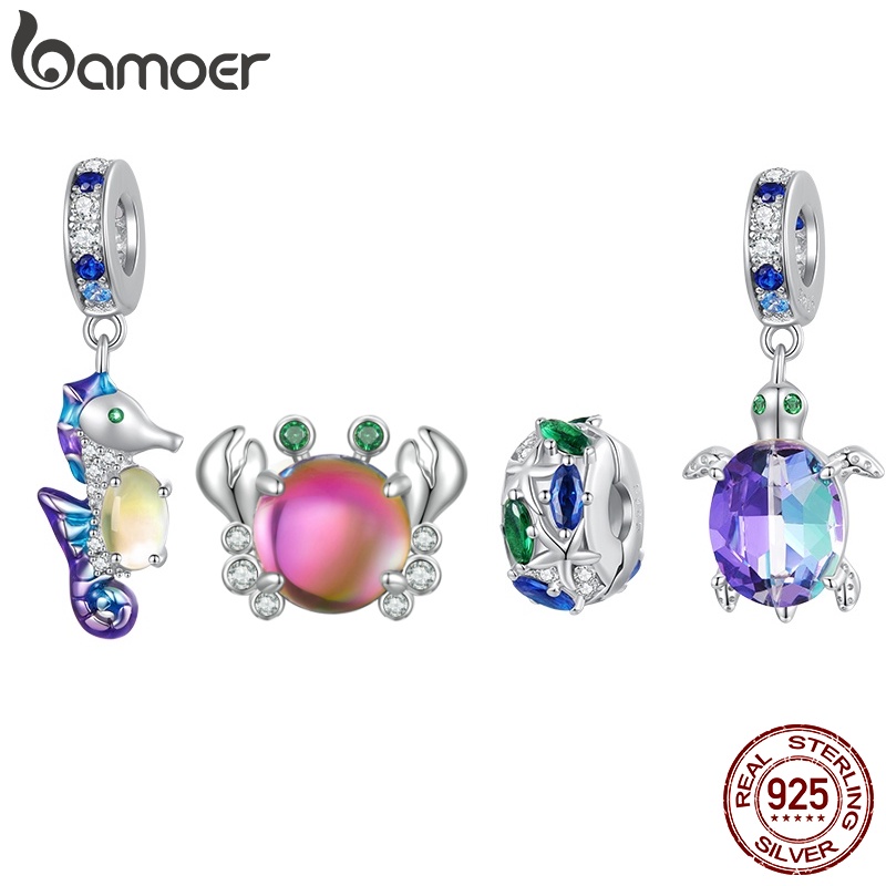 Bamoer Silver Dream Ocean Series of Crab/Sea Turtle Horse/Posicionamento De Contas De Fivela Para Bracelect em Oferta na Shopee