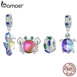 Bamoer Silver Dream Ocean Series of Crab/Sea Turtle Horse/Posicionamento De Contas De Fivela Para Bracelect