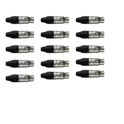 Kit 15 Conectores Linha Xlr Plug Fêmea 3 Polos Wireconex WC-1003