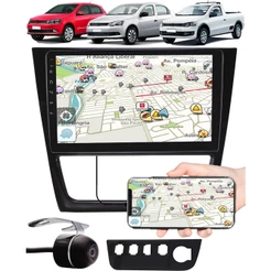 Multimídia 9" Polegadas Vw Gol Saveiro Voyage G6 Espelhamento USB Bluetooth + Moldura Painel + Câmera de Ré
