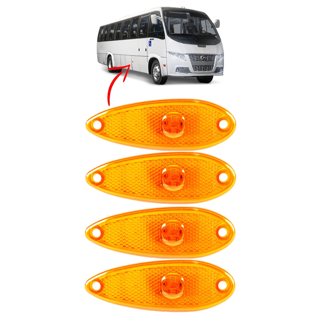 KIT 4 Lanterna Lateral Ônibus Peixinho 1LED BIVOLT AM