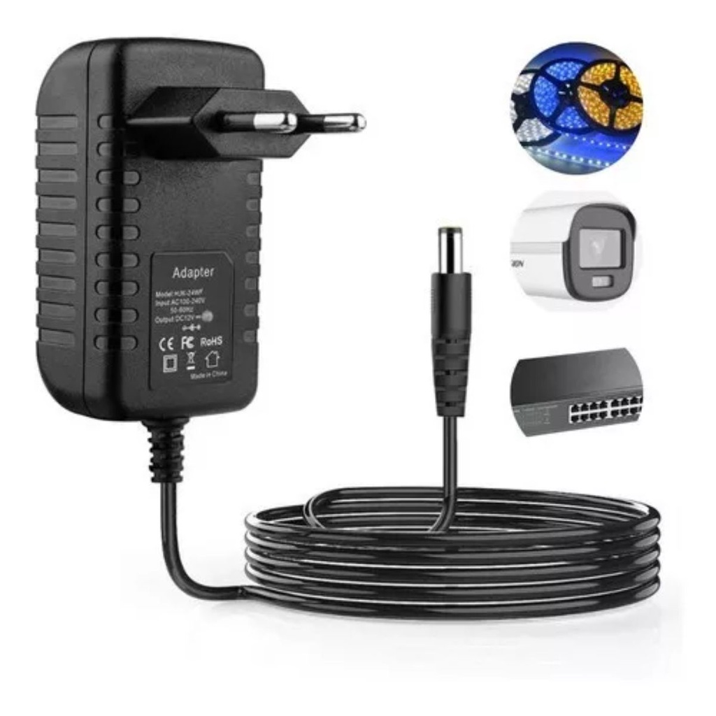 Fonte Estabilizada 12v 3a Bivolt Pra Led Cftv Plug P4 em Oferta na Shopee