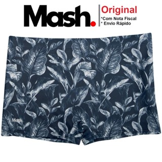Sunga Boxer com Estampa Floral Forrada e Cordao de Regulagem FPS 50+ Moda Praia Verao Masculina
