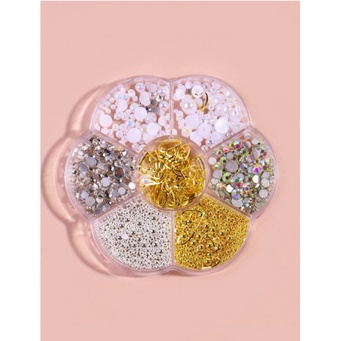 1 caixa de decoração de unhas de strass joias de unha