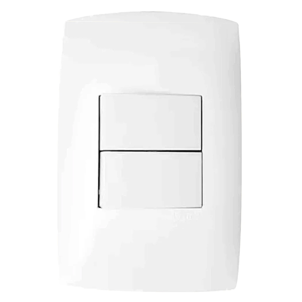 Interruptor Duplo Paralelo Branca Brilho Home Blux