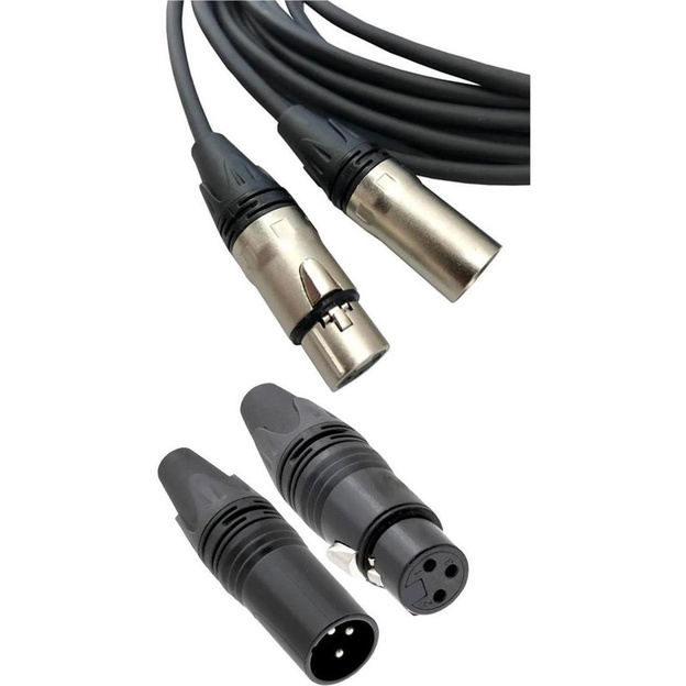 Cabo Microfone Xlr Canon Balanceado Macho Femea 5 Metros