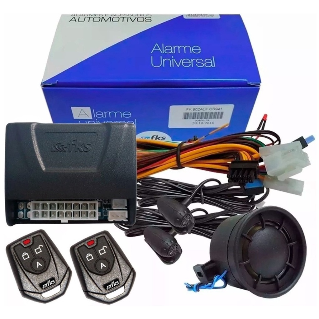Alarme Automotivo Universal FKS FK902 SB Plus com 2 Controles CR941