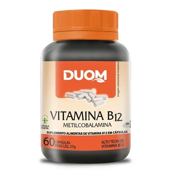 Suplemento Vitamina B12 Metilcobalamina 60Caps Saúde do sangue e do Sistema nervoso- Duom