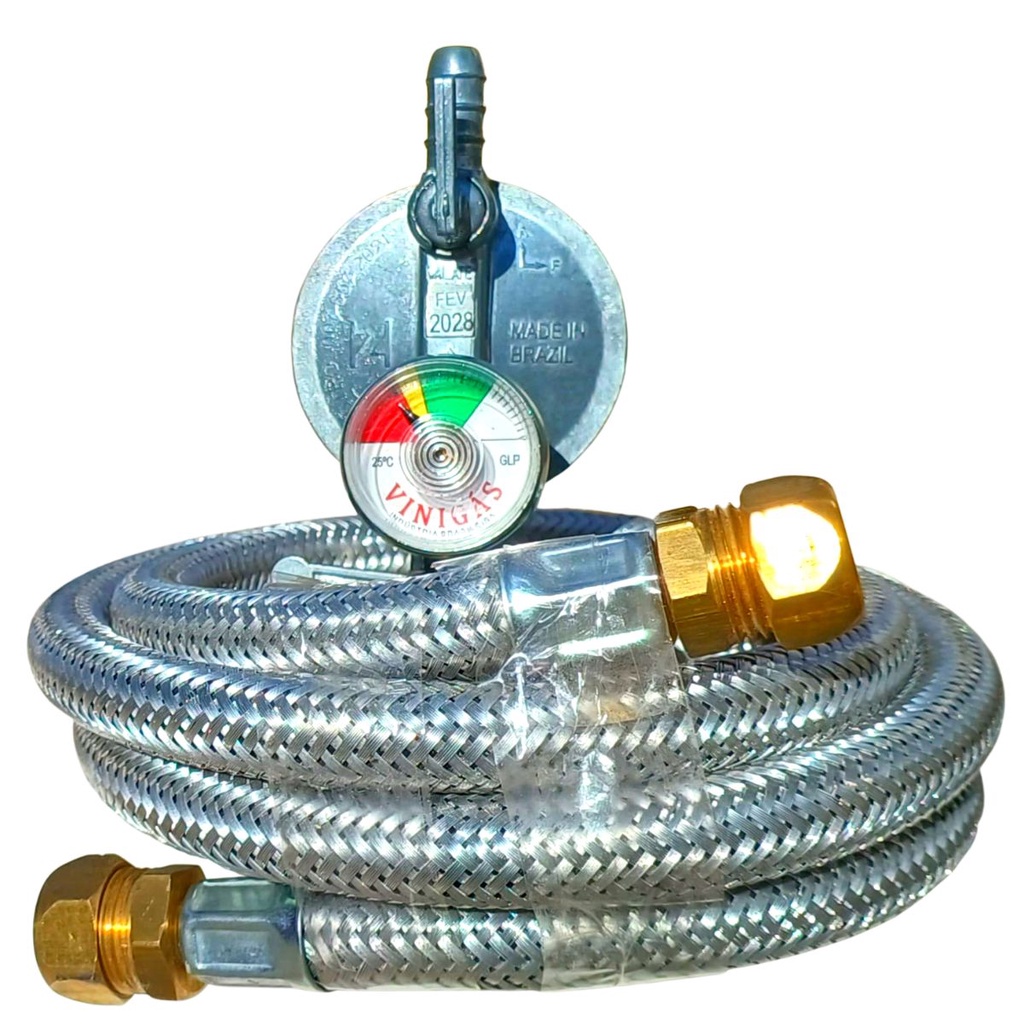 Regulador click excel visor Gas com Mangueira dako 1,2 mts