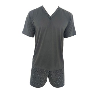 Pijama Masculino Adulto Camiseta Manga Curta E Shorts Verão