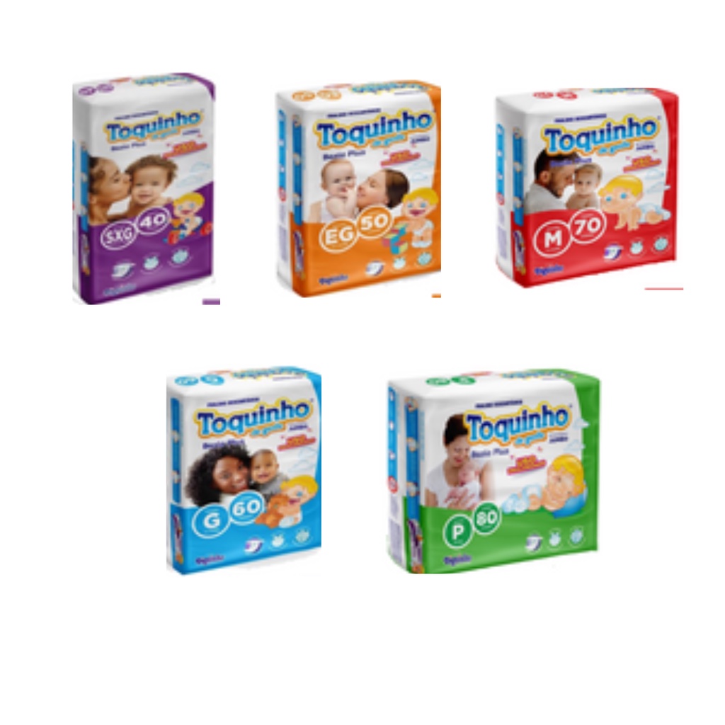 Fralda Infantil Toquinho de Gente Basic Plus Jumbo – Conforto, Absorção e Proteção – Várias Tamanhos