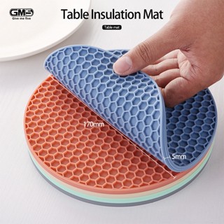 Rodada Resistente Ao Calor Silicone Mat Drink Cup Coasters Isolamento Não Slip Pot Holder Engrossar Tabela Placemat Cozinha Acessórios