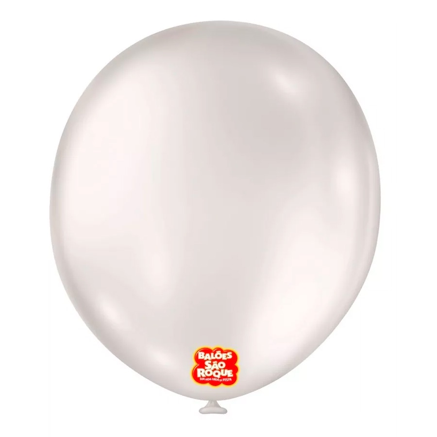 Balão Profissional Premium Uniq Perolado 16" 40cm - Branco Perola - 10 unidades - São Roque - Rizzo em Oferta na Shopee