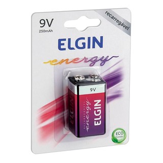 Bateria Recarregável 9V 250mAh c/ 1 unidade 82215 Elgin em Oferta na Shopee