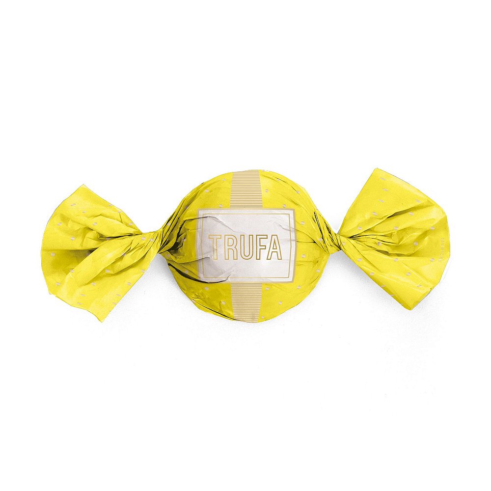 Papel Trufa 14,5x15,5cm - Petit Poa Amarelo Ouro - 100 unidades - Cromus