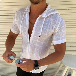{ 5 Cores } Nova Camiseta De Manga Curta Com Capuz Europeu E Americano Da Moda Masculina