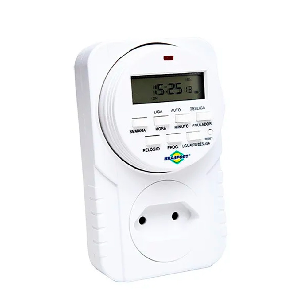 Timer Temporizador Programavel Digital Bivolt Brasfort 8771
