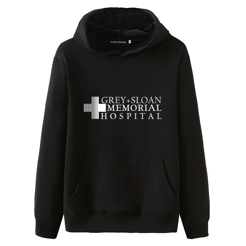 Blusa Moletom Canguru Com Capuz Algodão Unissex Greys Anatomy Hospital Sloan Memorial