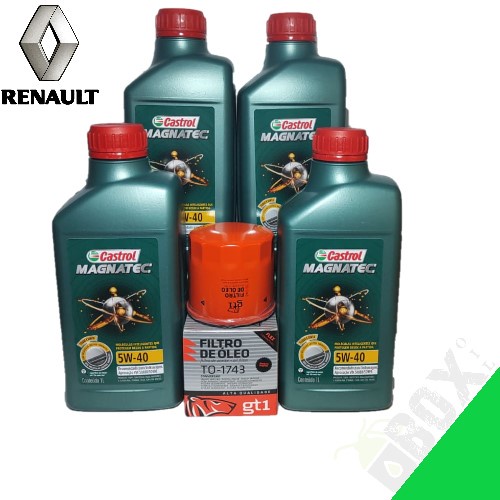KIT TROCA  SANDERO 1.0 16V  2010 > 2017 5W40 CASTROL + FILTRO