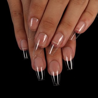 100 UNHAS POSTIÇAS TRANSPARENTE BAILARINA TIPS