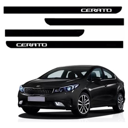 Jogo Friso Lateral  Cerato Preto Aurora Ponta Facão 04 Pçs