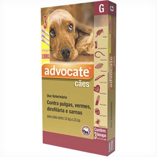 Advocate Elanco 2,5 mL para Cães de 10Kg até 25Kg - 3 Bisnagas em Oferta na Shopee