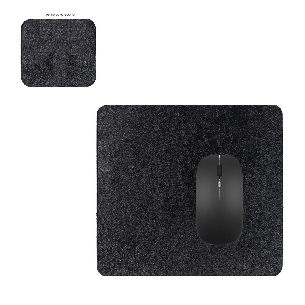 Desk Pad Mesa Couro Ecologico 30x20 para notebook + porta copo