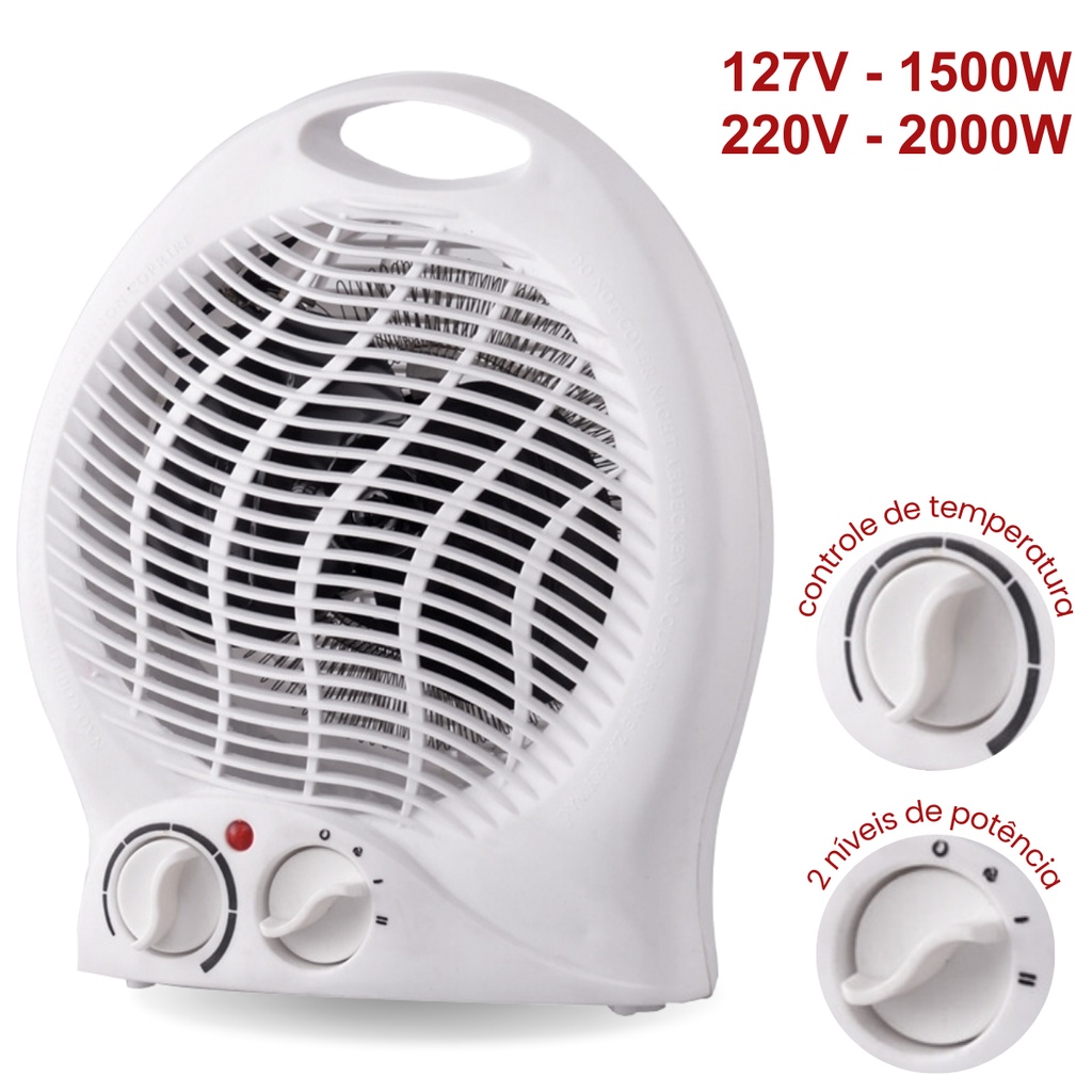 Aquecedor Elétrico Climatizador Ambiente Portátil 127V 220V