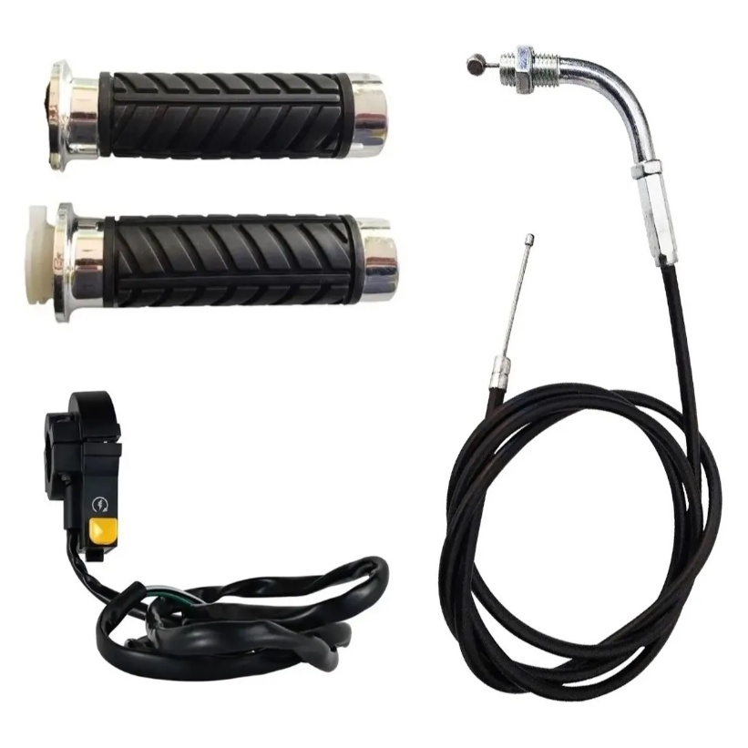 KIT PUNHO PARTIDA - MANOPLA E CABO ACELERADOR BICICLETA MOTORIZADA