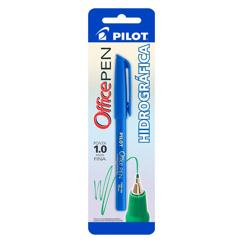 Caneta hidrográfica Office Pen 1.0 azul blister com 1 unidade Pilot - Stationery