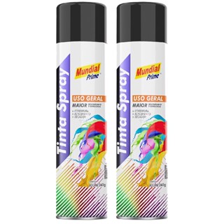 Tinta Spray Semi Brilho Preto 400 ml 02 Uni Mundial Prime