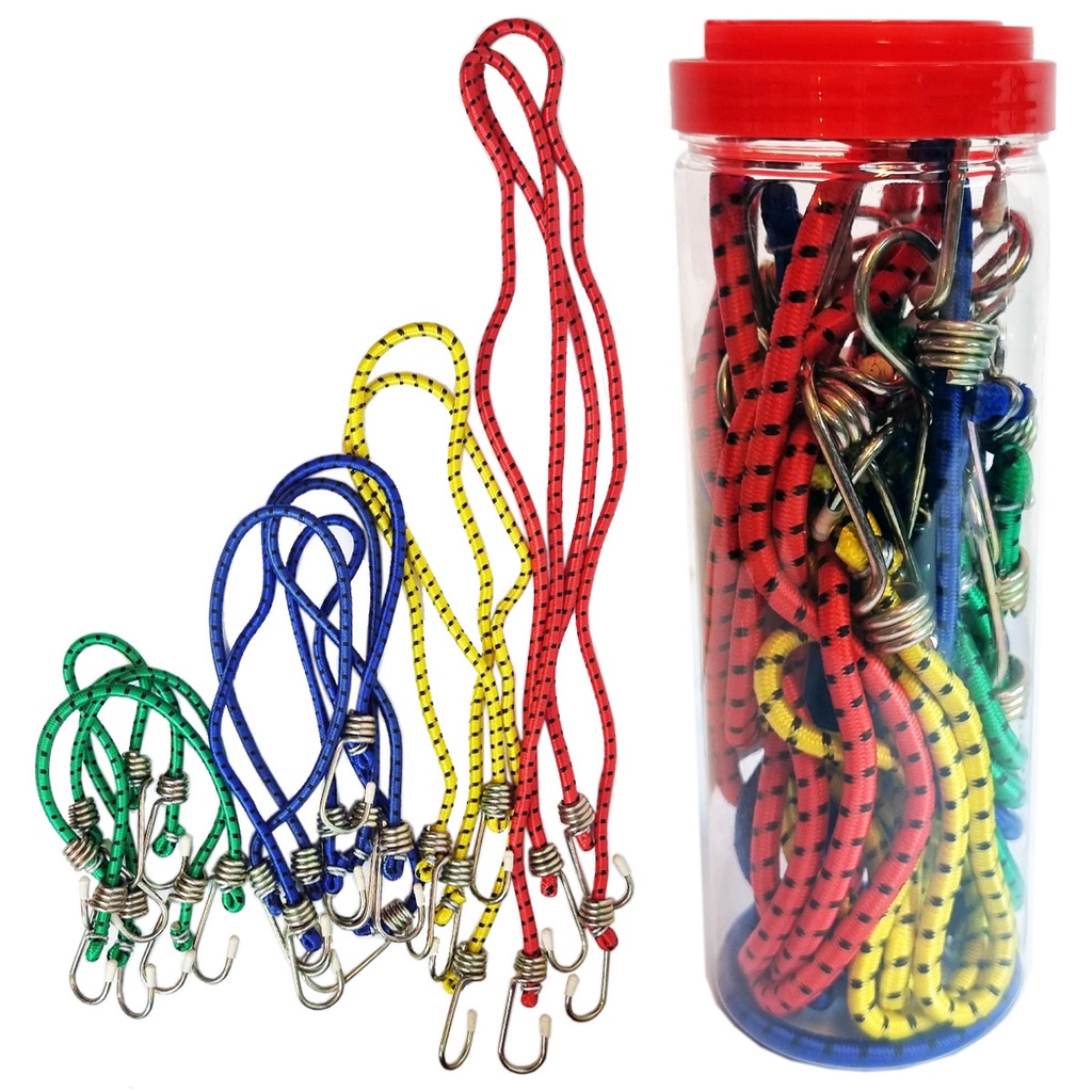 Kit 12 Elásticos para Bagageiro Carga Moto Bike Gancho Metal